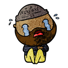 cartoon bearded man crying