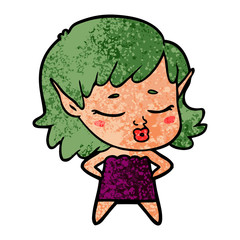 pretty cartoon elf girl