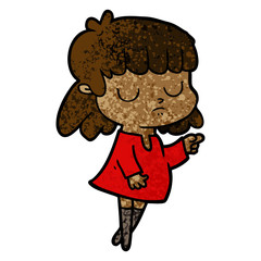 cartoon indifferent woman