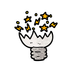 cartoon exploding light bulb