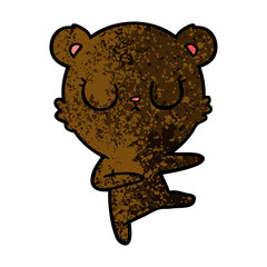 peaceful cartoon bear cub