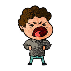 cartoon furious man