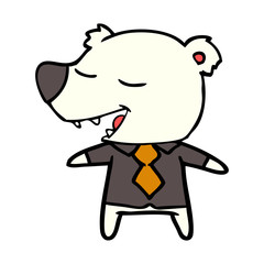 polar bear in shirt and tie cartoon