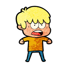 Obraz premium worried cartoon boy