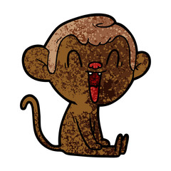 cartoon laughing monkey