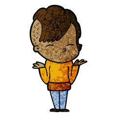 cartoon girl shrugging shoulders