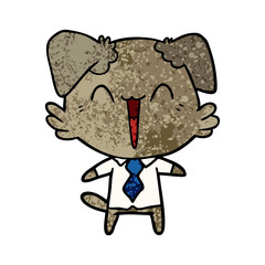 happy office dog cartoon