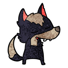 cartoon wolf laughing