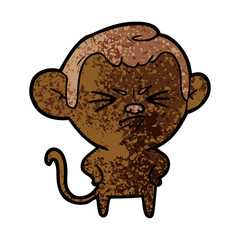 cartoon annoyed monkey