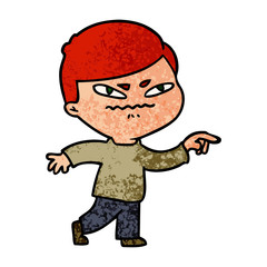 Obraz premium cartoon angry man pointing
