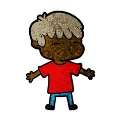 cartoon curious boy