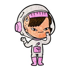cartoon astronaut woman