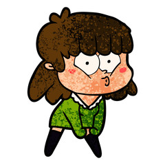 cartoon whistling girl