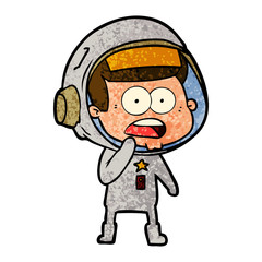 cartoon surprised astronaut