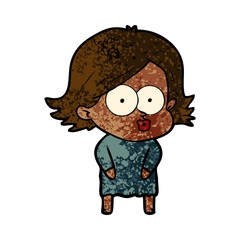 cartoon girl pouting