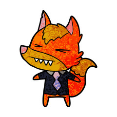 office worker fox cartoon character