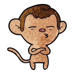 Obraz na płótnie Canvas cartoon suspicious monkey