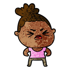 cartoon angry woman