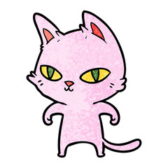 cartoon cat with bright eyes