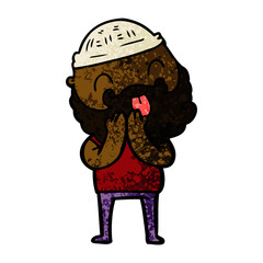 man with beard sticking out tongue