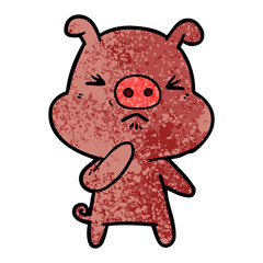 cartoon angry pig