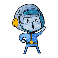 happy cartoon astronaut