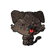 cartoon dog sticking out tongue