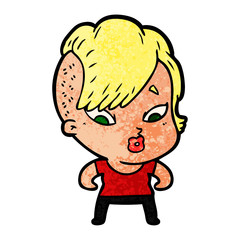 cartoon surprised girl