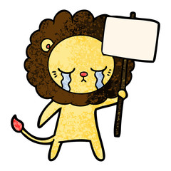 crying cartoon lion