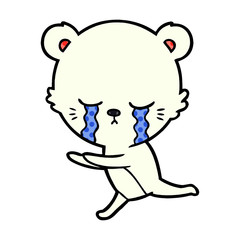 Obraz premium sad little polar bear cartoon