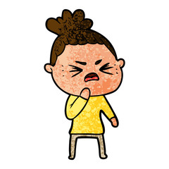 cartoon angry woman