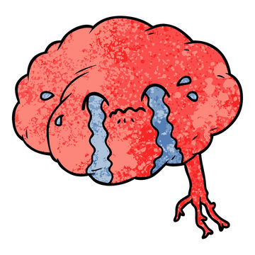 cartoon brain with headache