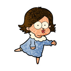 cartoon girl pouting