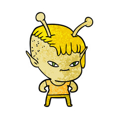 cute cartoon alien girl