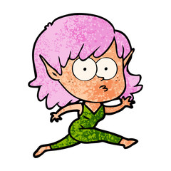 cartoon elf girl running
