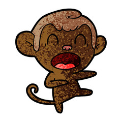 shouting cartoon monkey dancing