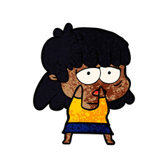 cartoon tired woman