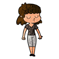 cartoon indifferent woman