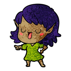 cartoon elf girl