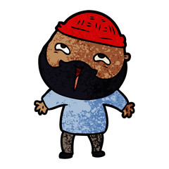 cartoon happy bearded man