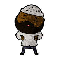 cartoon happy bearded man