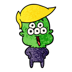 happy cartoon alien idiot