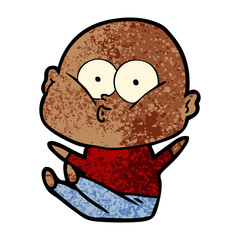 cartoon bald man staring