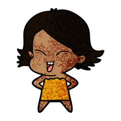 happy cartoon girl
