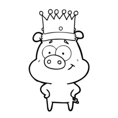 happy cartoon pig
