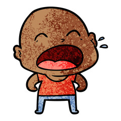 cartoon shouting bald man