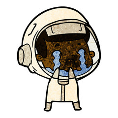 Obraz premium cartoon crying astronaut