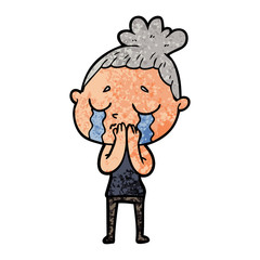 cartoon crying woman