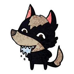 cartoon hungry wolf