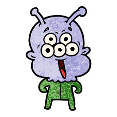 happy cartoon alien